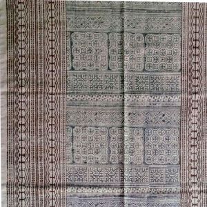 Traditional eco friendly handmade cotton flat weave block printed dhurrie rug carpet