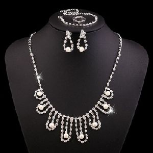 Fashion-imitation-Pearl-Jewelry-Set-Drop-Earrings-Necklace-Jewelry