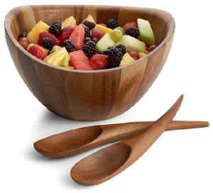 Wooden Salad Bowl Serving Set