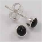 Pure 925 Silver Small Stud Post Earrings Natural 4x4mm BLACK ONYX Round Gemstone
