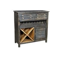 Vintage Style Wooden Bar Furniture Two Drawers One Door Wine Cabinet