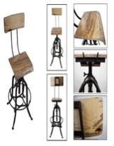 Modern Designer Wooden Chair With Iron Base Legs