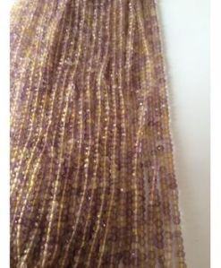 Ametrine roundel faceted beads