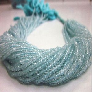 Aquamarine roundel faceted stone beads