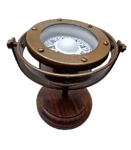 Antique Brass Navigation Gimbaled Compass