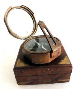 Compass With Wooden Box