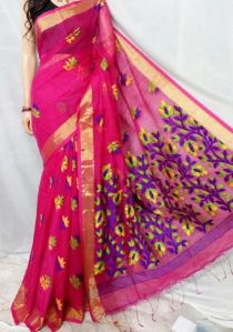 Magnificent Handloom Pure KHADI Jamdani Pallu Saree