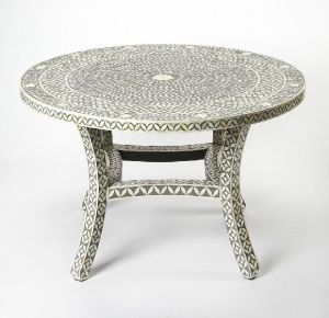 Bone inlay four seater table