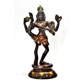 Antique Finish Shiva Shankar Head Bust Brass Statue/ Table Top