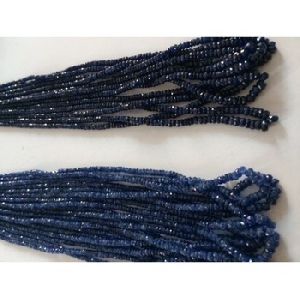 Burma Blue sapphire roundel faceted natural sapphire beads