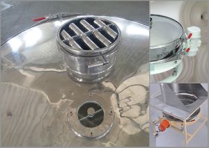 Inline vibrating sieve