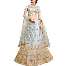 Fancy Grey color Silk Lehenga choli