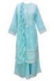 Azure Blue Mukaish Cotton Suit