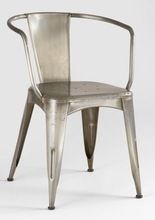 vintage iron metal cello design arm dining chair