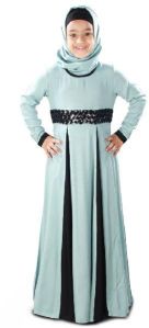 Blue and Black color Kids Rayon Abaya