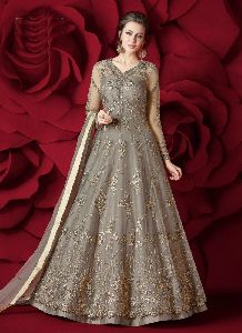 Salwar Kameez Women Grey color Long Length Anarkali