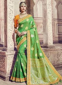 Women Saree Green Color Silk Designer