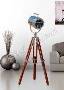 Chrome Mini Spot Light With Adjustable Brown Tripod