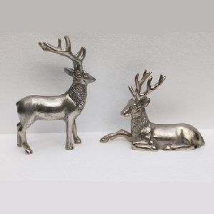 Reindeer Pair Aluminium Deer Statue