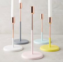 Colorful Copper Taper Candle Holder Set