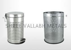 Stainless Steel Paddle Dust Bin With Hole