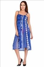 Women's Georgette A-Line Designer Blue Dress