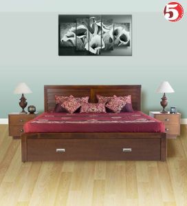 Queen Size Wooden Double Bed