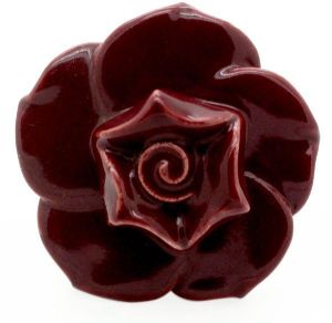 CERAMIC FLOWER KNOB HANDCRAFTED CHERRY KNOB