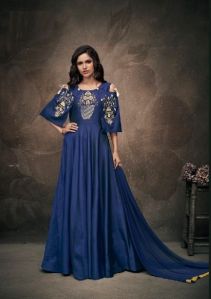 Navy Blue Colour Anarkali Salwar Suit