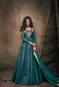 Rama Colour Tapeta Silk Anarkali Salwar Suit