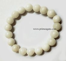 Beautiful White Agate Elastic Beads Bracelet
