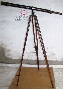 Antique Telescope Mounted On Stand