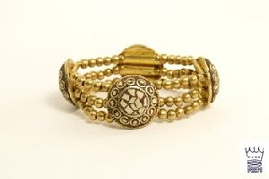 Stone Bracelet with brass beads