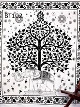 black and white cotton mandala tapestry