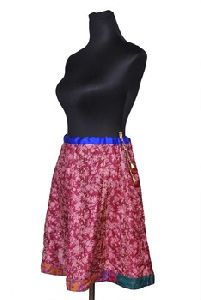 Handmade Pure Silk Kantha Skirt