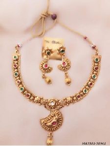 Gold Plated Stone Alloy Necklace