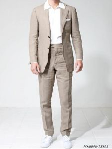 Grey Linen Self Suit