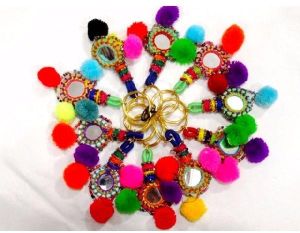 Key Chain Handmade Pom Pom Banjara