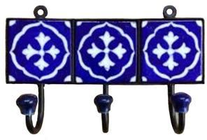 Ceramic tile wall coat hooks