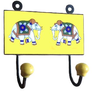 Elephant Ceramic Tile coat Hook