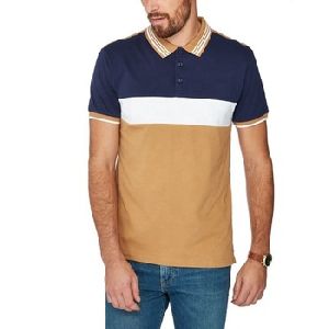 Men's slim fit color block polo shirt