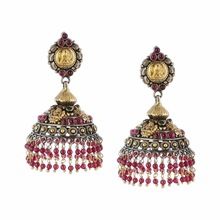 Gold Plated Silver Glass Beads Chandelier Earrings