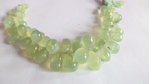 Beautiful Prehnite Faceted Tear Dropes 8 inches