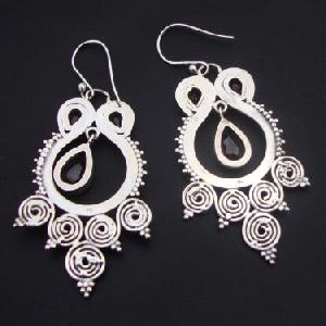 NATURAL FACETED GARNET GORGEOUS WEDDING EARRINGS FILIGREE EARRING