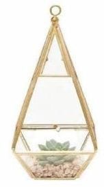 TRIANGLE SHAPE HANGING TERRARIUM POT