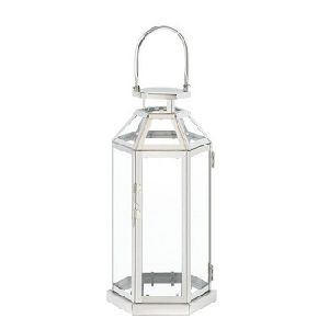 WHITE CANDLE LANTERN