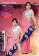 Silk-Chiffon Designer Saree