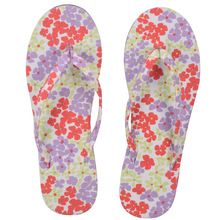 red flower printed cotton slipper for ladies and girls