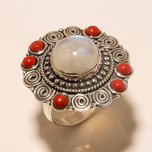 925 sterling silver handmade moon stone ring
