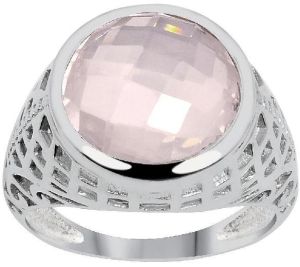 Quality Jewelry 5.45 Carat Genuine Rose Quartz Fashion Ring with White Gold Plated